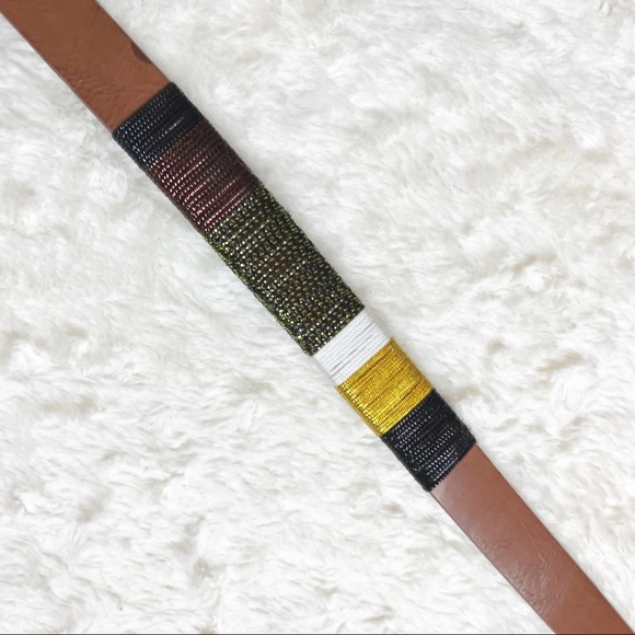 LODIS Brown Leather Cord Detail Belt - Picture 5 of 6